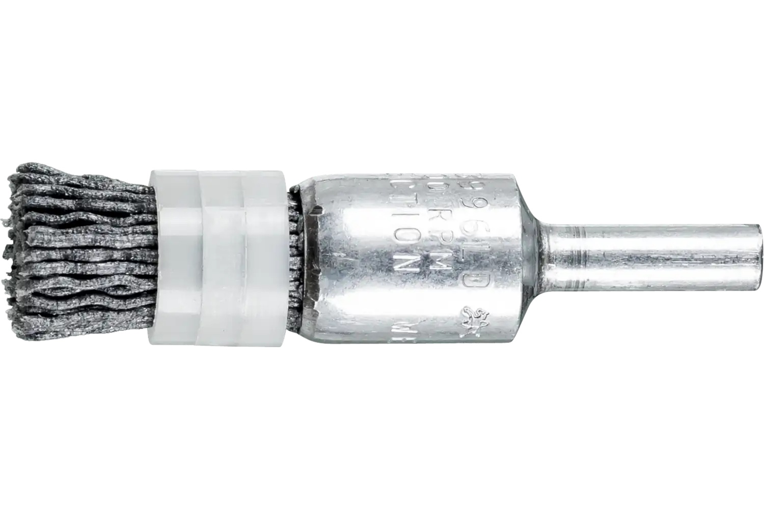 Picture of Pferd M-BRAD® End Brush - Banded 1/2" Dia. .040/120 Grit Silicon Carbide 1/4" Shank